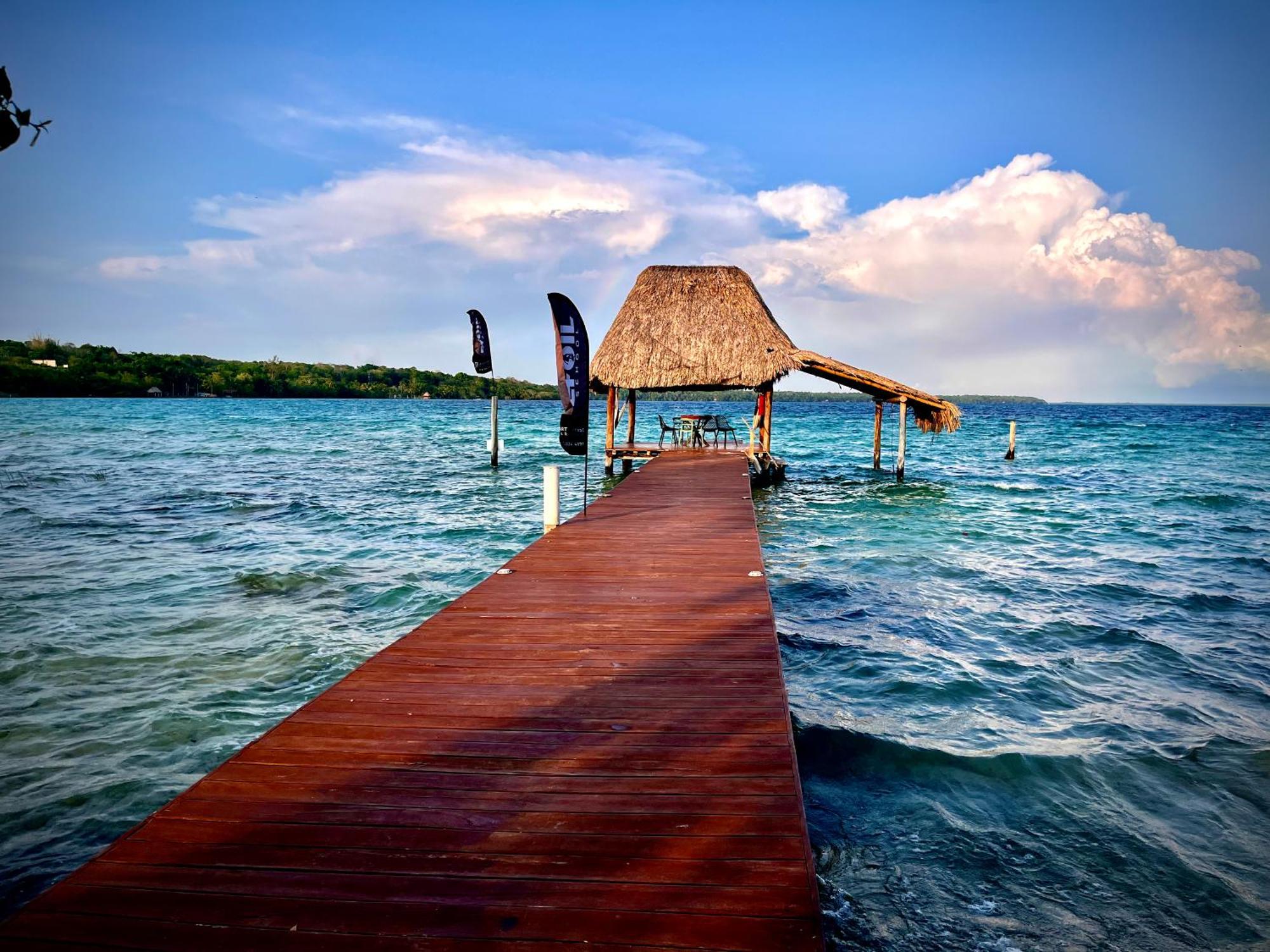 Cabana Con Muelle Privado En La Laguna De Bacalar Exterior foto